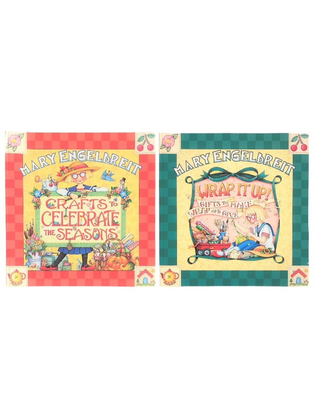 2 Mary Engelbreit Books CRAFTS TO CELEBRATE THE SEASONS & WRAP IT UP!